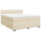 vidaXL Boxspringbett mit Matratze Creme 200x200 cm Stoff vidaXL Boxspringbett mit Matratze Creme 200x200 cm Stoff