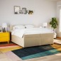 vidaXL Boxspringbett mit Matratze Creme 200x200 cm Stoff vidaXL Boxspringbett mit Matratze Creme 200x200 cm Stoff