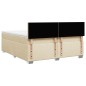 vidaXL Boxspringbett mit Matratze Creme 200x200 cm Stoff vidaXL Boxspringbett mit Matratze Creme 200x200 cm Stoff