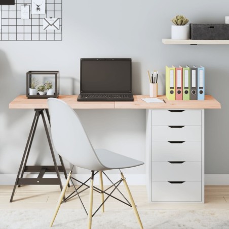 Tischplatte 140x50x4 cm Massivholz Eiche Unbehandelt