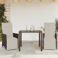 vidaXL 3-tlg. Garten-Bistro-Set mit Kissen Braun Poly Rattan vidaXL 3-tlg. Garten-Bistro-Set mit Kissen Braun Poly Rattan