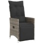 vidaXL 9-tlg. Garten-Bistro-Set mit Kissen Grau Poly Rattan vidaXL 9-tlg. Garten-Bistro-Set mit Kissen Grau Poly Rattan
