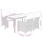 vidaXL 5-tlg. Garten-Bistro-Set mit Kissen Grau Poly Rattan vidaXL 5-tlg. Garten-Bistro-Set mit Kissen Grau Poly Rattan
