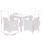 vidaXL 5-tlg. Garten-Bistro-Set mit Kissen Grau Poly Rattan vidaXL 5-tlg. Garten-Bistro-Set mit Kissen Grau Poly Rattan