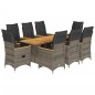 vidaXL 9-tlg. Garten-Bistro-Set mit Kissen Grau Poly Rattan vidaXL 9-tlg. Garten-Bistro-Set mit Kissen Grau Poly Rattan