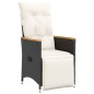 vidaXL 5-tlg. Garten-Bistro-Set mit Kissen Schwarz Poly Rattan vidaXL 5-tlg. Garten-Bistro-Set mit Kissen Schwarz Poly Rattan