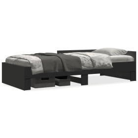 vidaXL Bettgestell Schwarz 90x200 cm Holzwerkstoff