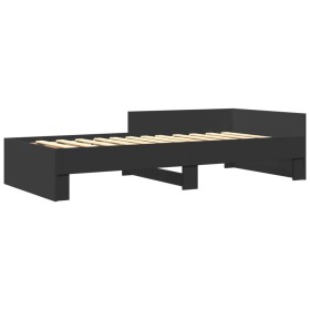 vidaXL Bettgestell Schwarz 90x200 cm Holzwerkstoff