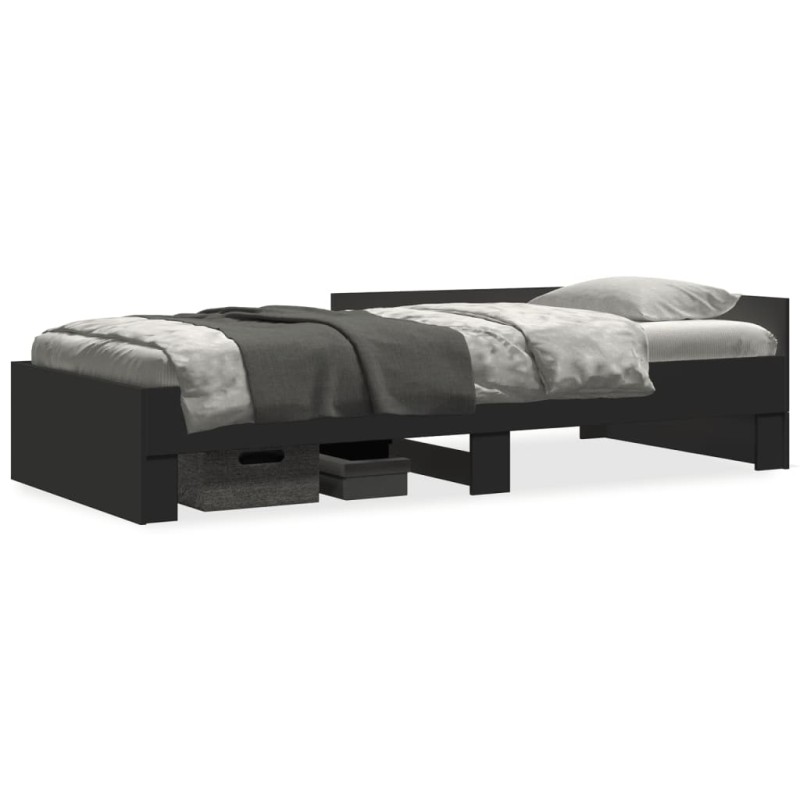 vidaXL Bettgestell Schwarz 75x190 cm Holzwerkstoff vidaXL Bettgestell Schwarz 75x190 cm Holzwerkstoff