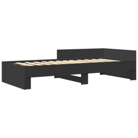 vidaXL Bettgestell Schwarz 75x190 cm Holzwerkstoff