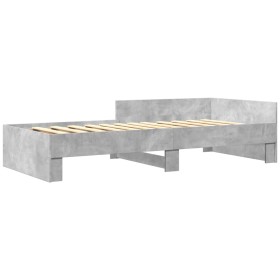 vidaXL Bettgestell Betongrau 100x200 cm Holzwerkstoff