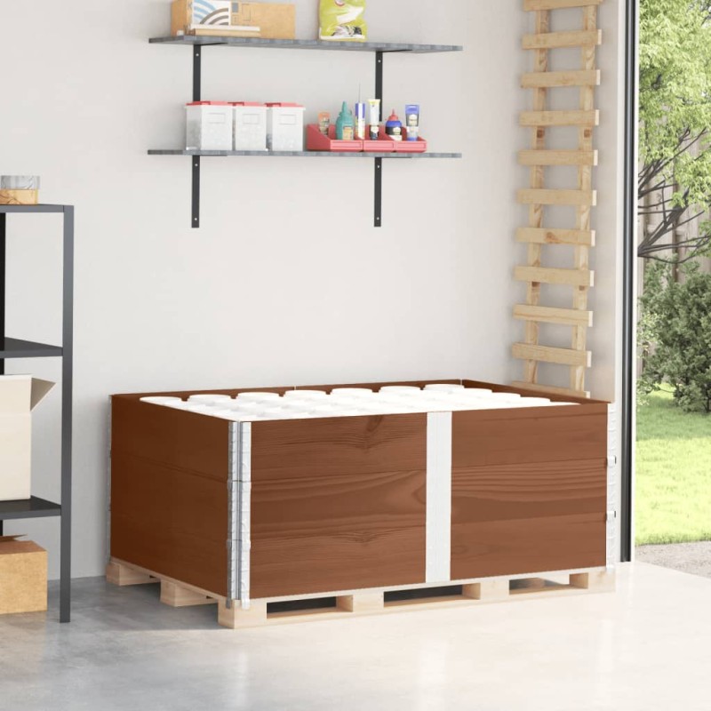 vidaXL Paletten-Aufsatzrahmen 3 Stk. Braun 150x100cm Massivholz Kiefer vidaXL Paletten-Aufsatzrahmen 3 Stk. Braun 150x100cm Massivholz Kiefer