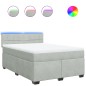 vidaXL Boxspringbett mit Matratze Hellgrau 140x190 cm Samt vidaXL Boxspringbett mit Matratze Hellgrau 140x190 cm Samt