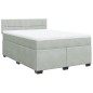 vidaXL Boxspringbett mit Matratze Hellgrau 140x190 cm Samt vidaXL Boxspringbett mit Matratze Hellgrau 140x190 cm Samt