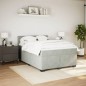 vidaXL Boxspringbett mit Matratze Hellgrau 140x190 cm Samt vidaXL Boxspringbett mit Matratze Hellgrau 140x190 cm Samt