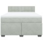 vidaXL Boxspringbett mit Matratze Hellgrau 140x190 cm Samt vidaXL Boxspringbett mit Matratze Hellgrau 140x190 cm Samt