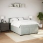 vidaXL Boxspringbett mit Matratze Hellgrau 140x190 cm Samt vidaXL Boxspringbett mit Matratze Hellgrau 140x190 cm Samt