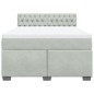vidaXL Boxspringbett mit Matratze Hellgrau 140x190 cm Samt vidaXL Boxspringbett mit Matratze Hellgrau 140x190 cm Samt