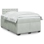 vidaXL Boxspringbett mit Matratze Hellgrau 120x200 cm Samt vidaXL Boxspringbett mit Matratze Hellgrau 120x200 cm Samt