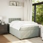 vidaXL Boxspringbett mit Matratze Hellgrau 120x200 cm Samt vidaXL Boxspringbett mit Matratze Hellgrau 120x200 cm Samt