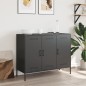 vidaXL Sideboard Schwarz 100,5x39x79 cm Kaltgewalzter Stahl vidaXL Sideboard Schwarz 100,5x39x79 cm Kaltgewalzter Stahl