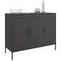 vidaXL Sideboard Schwarz 100,5x39x79 cm Kaltgewalzter Stahl vidaXL Sideboard Schwarz 100,5x39x79 cm Kaltgewalzter Stahl