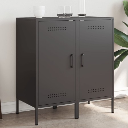 vidaXL Sideboards 2 Stk. Schwarz 36x39x79 cm Kaltgewalzter Stahl