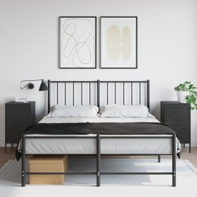 vidaXL Nachttische 2 Stk. Schwarz 36x39x68 cm Kaltgewalzter Stahl