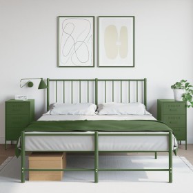 vidaXL Nachttische 2 Stk. Olivgrün 36x39x68 cm Kaltgewalzter Stahl
