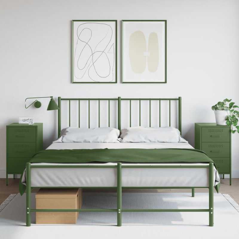 vidaXL Nachttische 2 Stk. Olivgrün 36x39x68 cm Kaltgewalzter Stahl vidaXL Nachttische 2 Stk. Olivgrün 36x39x68 cm Kaltgewalzter Stahl