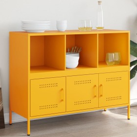 vidaXL Sideboard Senfgelb 100,5x39x79 cm Kaltgewalzter Stahl