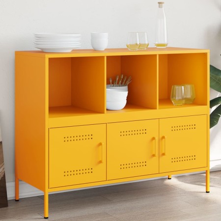 vidaXL Sideboard Senfgelb 100,5x39x79 cm Kaltgewalzter Stahl