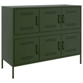 vidaXL Sideboard Olivgrün 100,5x39x79 cm Kaltgewalzter Stahl