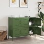 vidaXL Sideboard Olivgrün 100,5x39x79 cm Kaltgewalzter Stahl vidaXL Sideboard Olivgrün 100,5x39x79 cm Kaltgewalzter Stahl