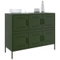 vidaXL Sideboard Olivgrün 100,5x39x79 cm Kaltgewalzter Stahl vidaXL Sideboard Olivgrün 100,5x39x79 cm Kaltgewalzter Stahl