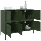 vidaXL Sideboard Olivgrün 100,5x39x79 cm Kaltgewalzter Stahl vidaXL Sideboard Olivgrün 100,5x39x79 cm Kaltgewalzter Stahl