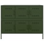 vidaXL Sideboard Olivgrün 100,5x39x79 cm Kaltgewalzter Stahl vidaXL Sideboard Olivgrün 100,5x39x79 cm Kaltgewalzter Stahl