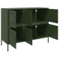 vidaXL Sideboard Olivgrün 100,5x39x79 cm Kaltgewalzter Stahl vidaXL Sideboard Olivgrün 100,5x39x79 cm Kaltgewalzter Stahl