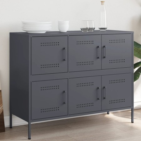 vidaXL Sideboard Anthrazit 100,5x39x79 cm Kaltgewalzter Stahl