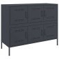 vidaXL Sideboard Anthrazit 100,5x39x79 cm Kaltgewalzter Stahl vidaXL Sideboard Anthrazit 100,5x39x79 cm Kaltgewalzter Stahl