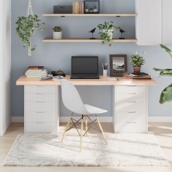Tischplatte 180x50x6 cm Massivholz Eiche Unbehandelt