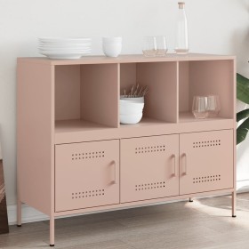 vidaXL Sideboard Rosa 100,5x39x79 cm Kaltgewalzter Stahl