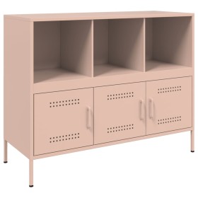 vidaXL Sideboard Rosa 100,5x39x79 cm Kaltgewalzter Stahl