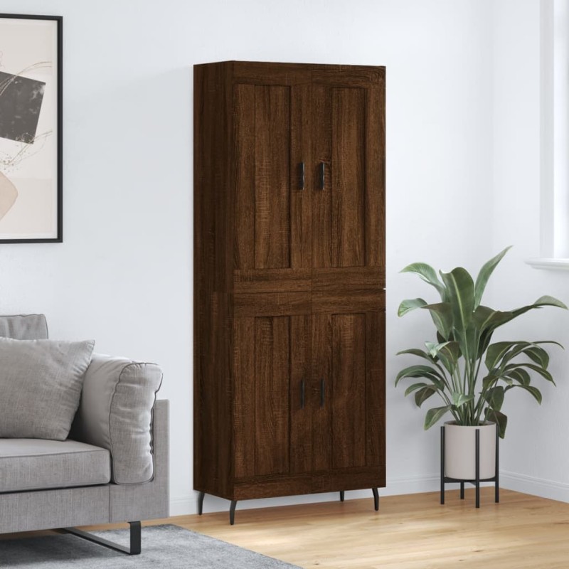 Highboard Braun Eichen-Optik 69,5x34x180 cm Holzwerkstoff Highboard Braun Eichen-Optik 69,5x34x180 cm Holzwerkstoff