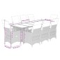 vidaXL 9-tlg. Garten-Bistro-Set mit Kissen Schwarz Poly Rattan