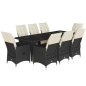 vidaXL 9-tlg. Garten-Bistro-Set mit Kissen Schwarz Poly Rattan vidaXL 9-tlg. Garten-Bistro-Set mit Kissen Schwarz Poly Rattan