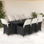 vidaXL 9-tlg. Garten-Bistro-Set mit Kissen Schwarz Poly Rattan vidaXL 9-tlg. Garten-Bistro-Set mit Kissen Schwarz Poly Rattan