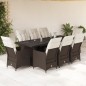 vidaXL 9-tlg. Garten-Bistro-Set mit Kissen Braun Poly Rattan vidaXL 9-tlg. Garten-Bistro-Set mit Kissen Braun Poly Rattan
