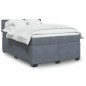 vidaXL Boxspringbett mit Matratze Dunkelgrau 140x190 cm Samt vidaXL Boxspringbett mit Matratze Dunkelgrau 140x190 cm Samt