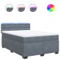 vidaXL Boxspringbett mit Matratze Dunkelgrau 140x190 cm Samt vidaXL Boxspringbett mit Matratze Dunkelgrau 140x190 cm Samt